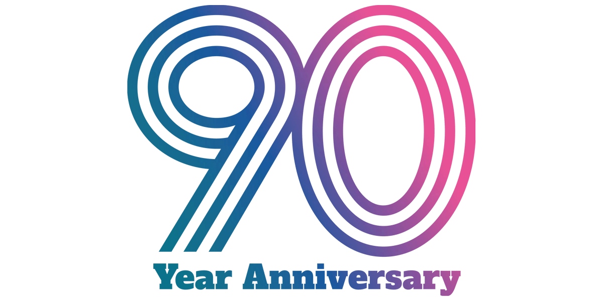Graphic celebrating 90 years of ISHA
