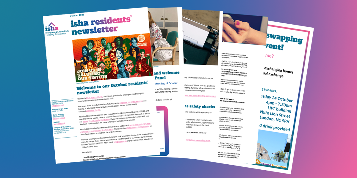 The October issue of the ISHA residents' newsletter