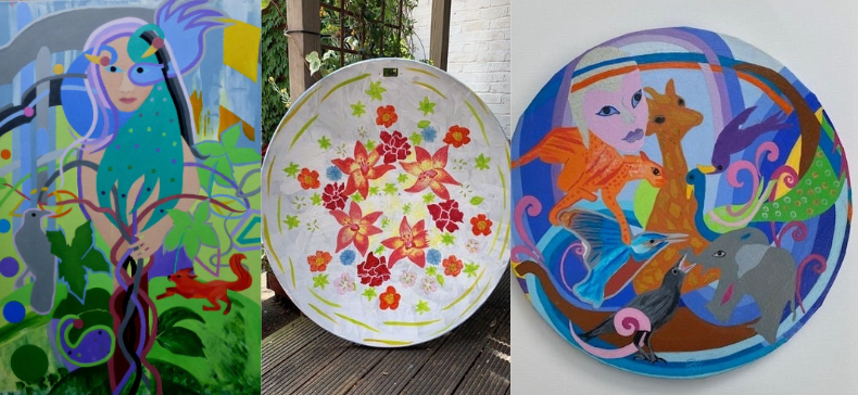 Some of the art created by Seema and Joy