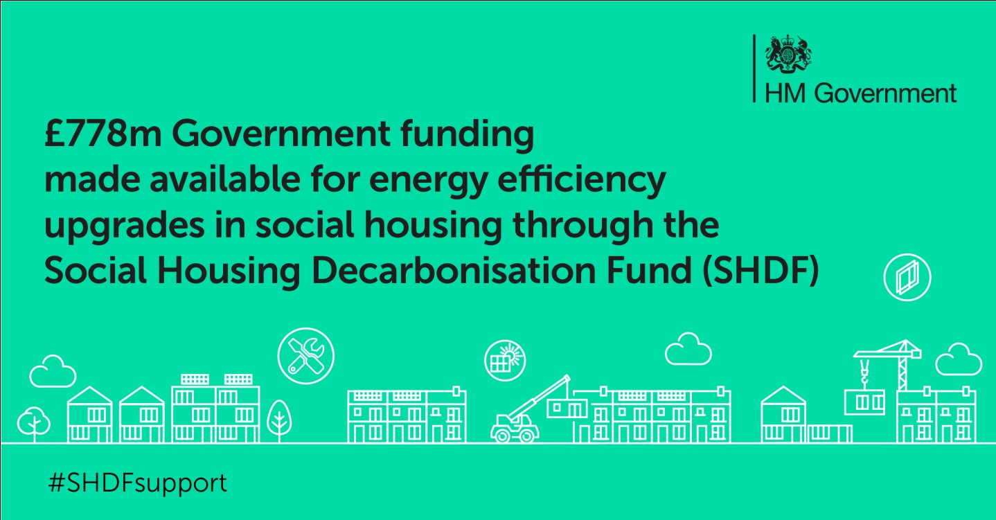 Government poster for the Social Housing Decarbonisation Fund