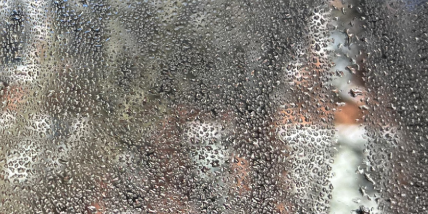 An example of condensation on a window.